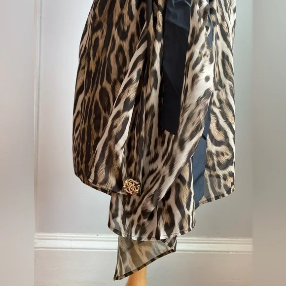NEW ROBERTO CAVALLI BEACHWEAR GHEPARDPRINT SKIRT IN XS M NWT - Picture 3 of 7